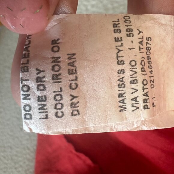 Marisa & Marie Linen Dress Red Daisy Lace Trims Tiered - Picture 12 of 16